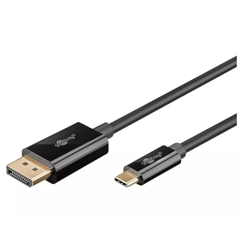 Goobay USB-C auf DisplayPort Kabel – vergoldete Stecker, Ultra HD Auflösungen bis zu 4K @ 60 Hz, Typ C Thunderbolt 3/4 zu DP Adapter kompatibel mit