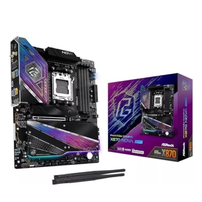 Motherboard ASRock X870 NOVA WIFI — AMD X870, Sockel AM5, ATX, 4× DIMM DDR5, 256 GB, Wi‑Fi 7, 2,5 GbE
