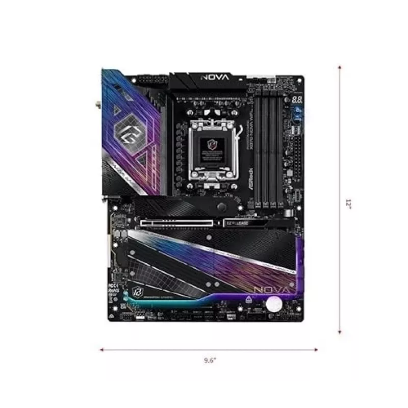 Motherboard ASRock X870 NOVA WIFI — AMD X870, Sockel AM5, ATX, 4× DIMM DDR5, 256 GB, Wi‑Fi 7, 2,5 GbE