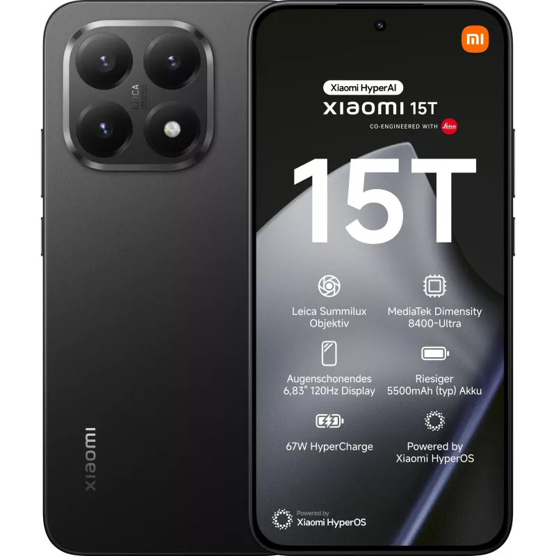Smartphone Xiaomi 15T 6,83 Zoll 12 GB 512 GB Schwarz