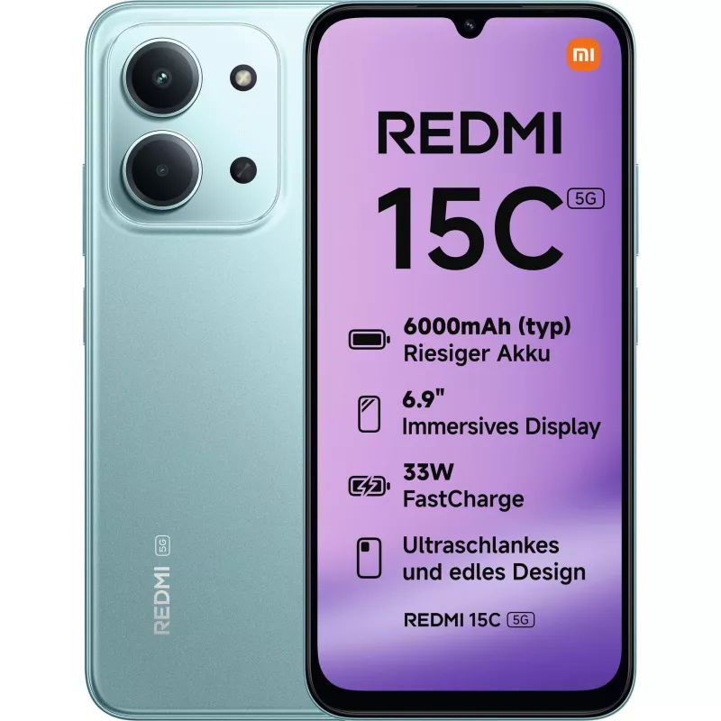 Xiaomi Redmi 15C 5G - 5G-Smartphone - Dual-SIM - RAM 8 GB / Interner Speicher 128 GB - microSD-Slot - 6,9 Zoll - 1600 x 720 Pixel (120 Hz)