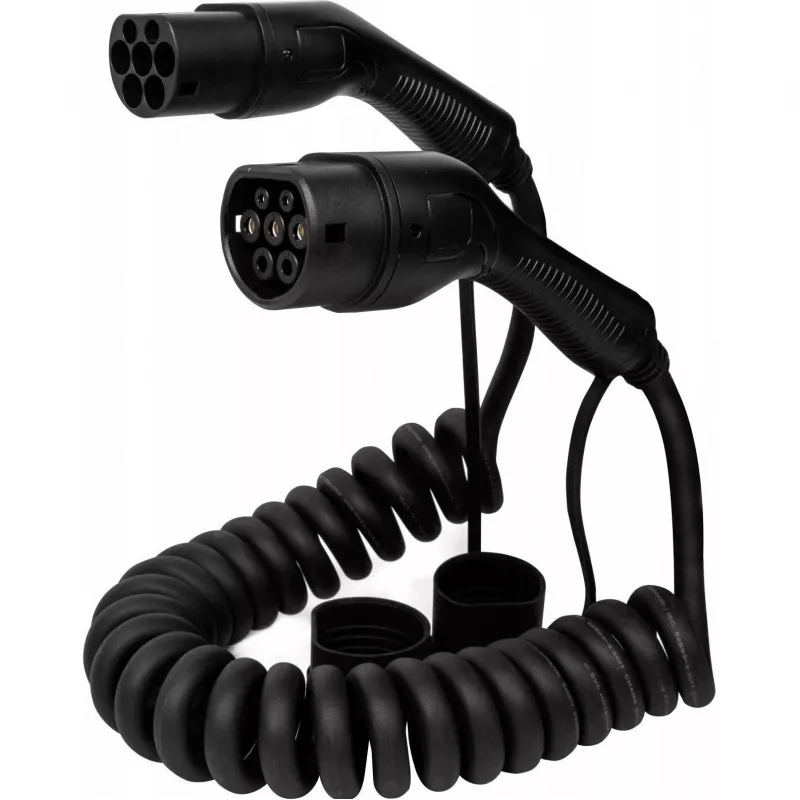 Ladekabel DEFENZO SPIRO AC11 5 m USB Type-C Schnellladung, Typ-2-Fahrzeugstecker, 11 kW, IP55