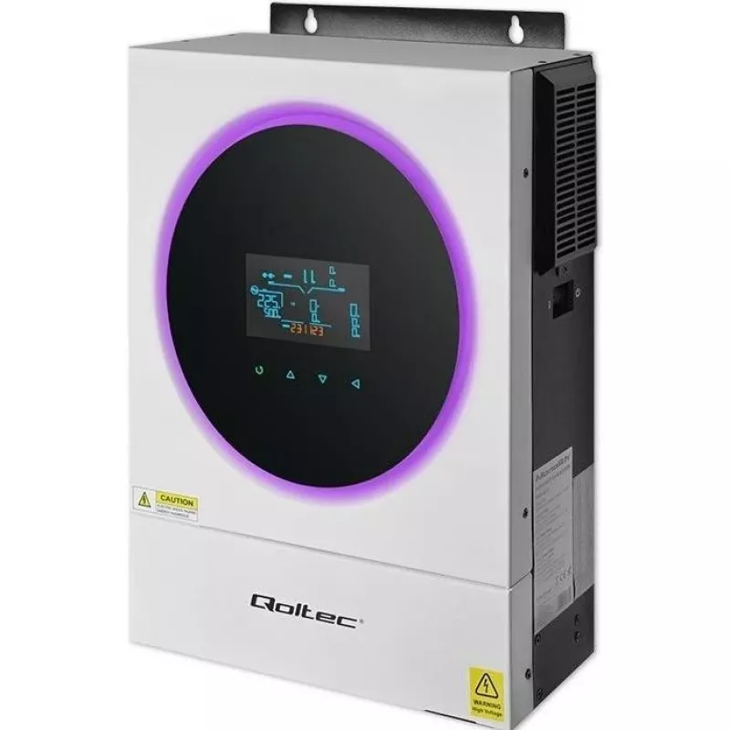 Qoltec, Spannungswandler, Hybrid-Solar-Wechselrichter Off-Grid 4kVA 4kW 120A MPPT LCD Wi-Fi BMS Sinus