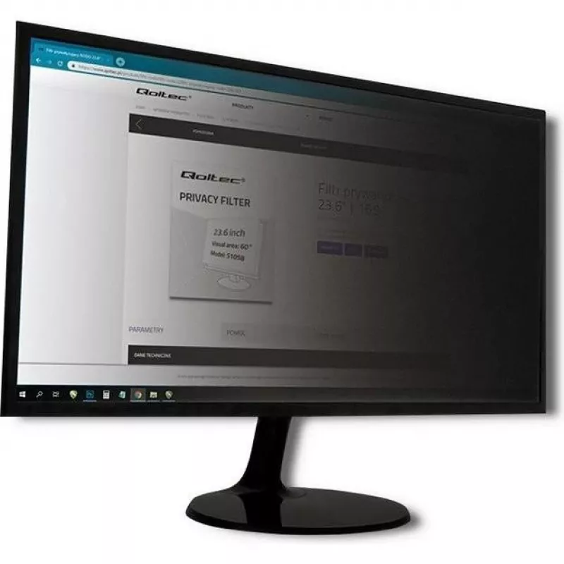 Display-Privatsphärenfilter Qoltec 51058 59,9 cm (23,6 Zoll) Monitor