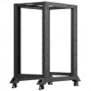 Lanberg Open Rack 22U Schwarz (22HE, 19-Zoll-Rack), Serverrack, Schwarz