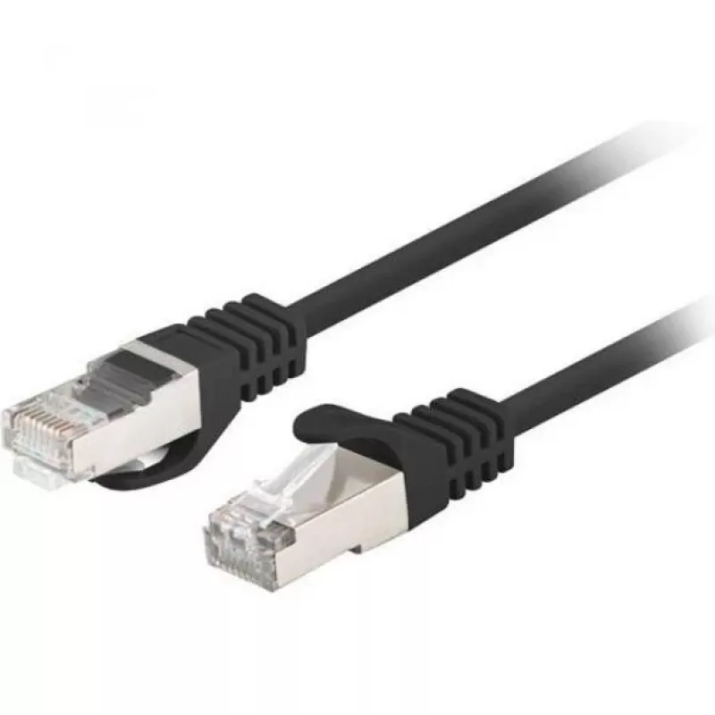 Lanberg Patchkabel Cat.6 F/UTP 0,5 m Schwarz Fluke-getestet 10er-Pack (F/UTP, CAT6, 0,50m), Netzwerkkabel