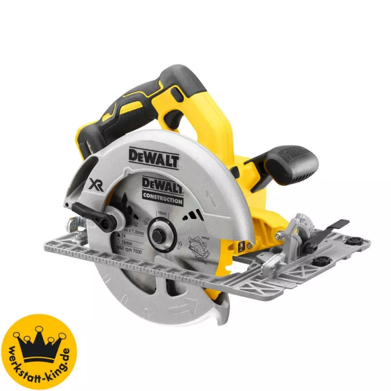 Kreissäge DeWALT DCS572NT — 18 V Li‑Ion, bürstenlos, 184 mm Sägeblatt, 58 mm Schnitttiefe (90°), 57° Neigung