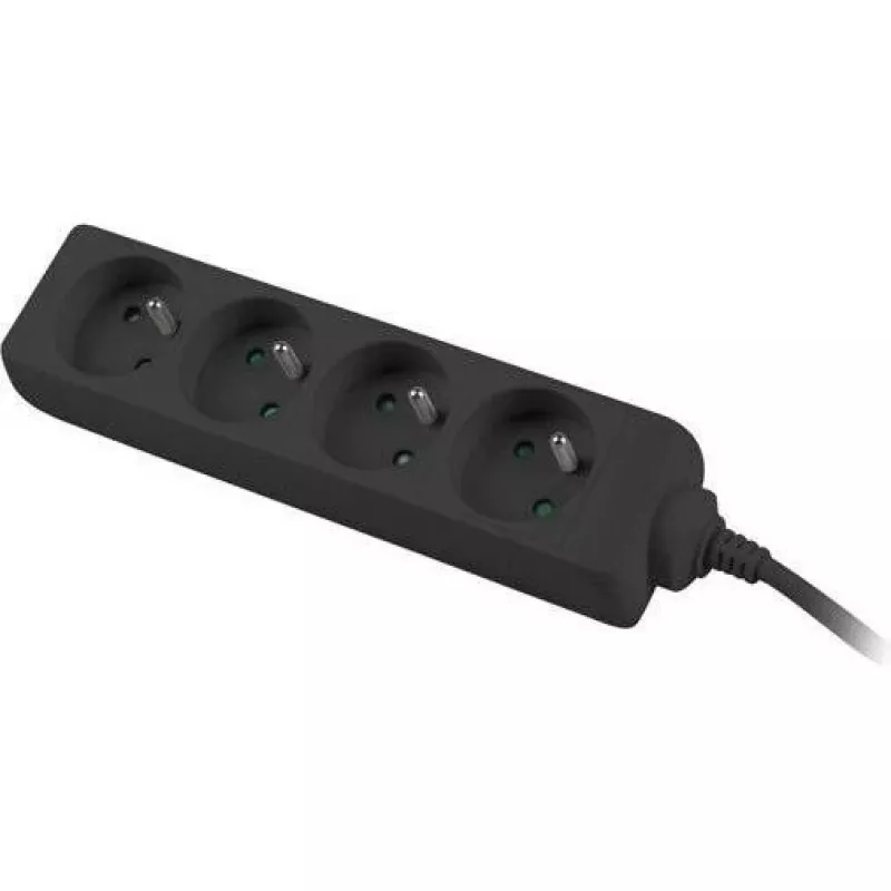 Lanberg, Steckdosenleiste, PS0-04E-0150-BK Stromverteiler 4 AC-Steckdosen Innen Schwarz (4x, CEE 7/5, 1,50 m)