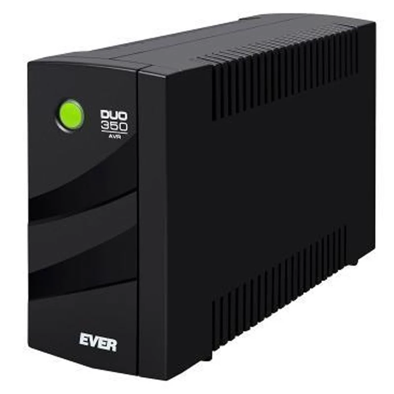 Unterbrechungsfreie Stromversorgung EVER DUO 350 AVR, Line-Interactive Tower-USV, 0,35 kVA (245 W), 2x C13-Ausgänge, 12 V 5 Ah VRLA-Akku