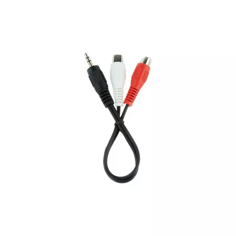 Audio-Klinke (3,5 mm) auf 2 RCA-Kabel GEMBIRD CCA-406 20 cm Schwarz
