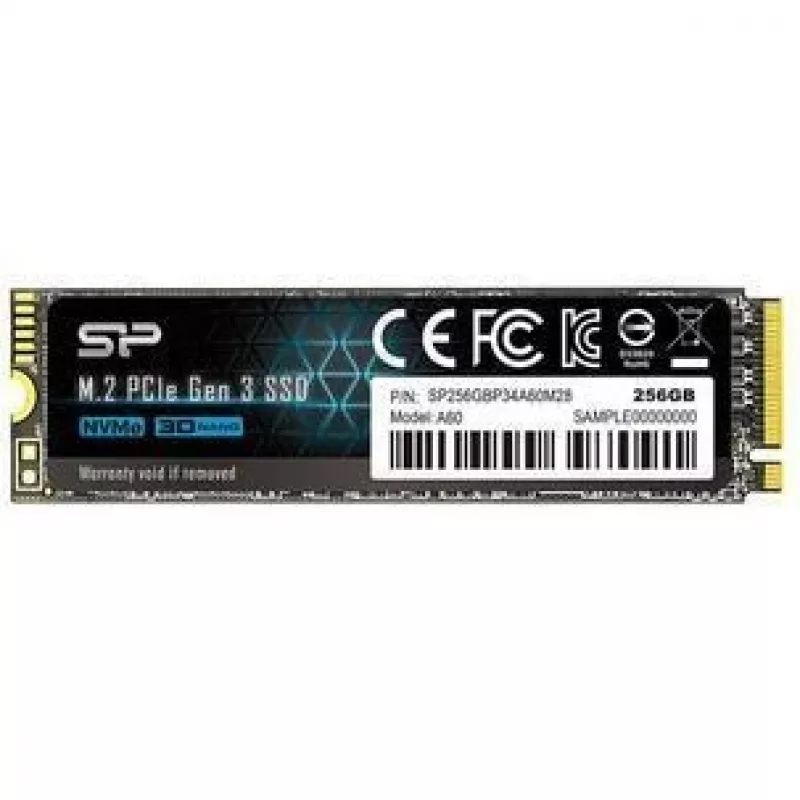 M.2 NVMe SSD Silicon Power P34A60 256GB — PCIe Gen3x4, 2200/1600 MB/s, M.2 2280