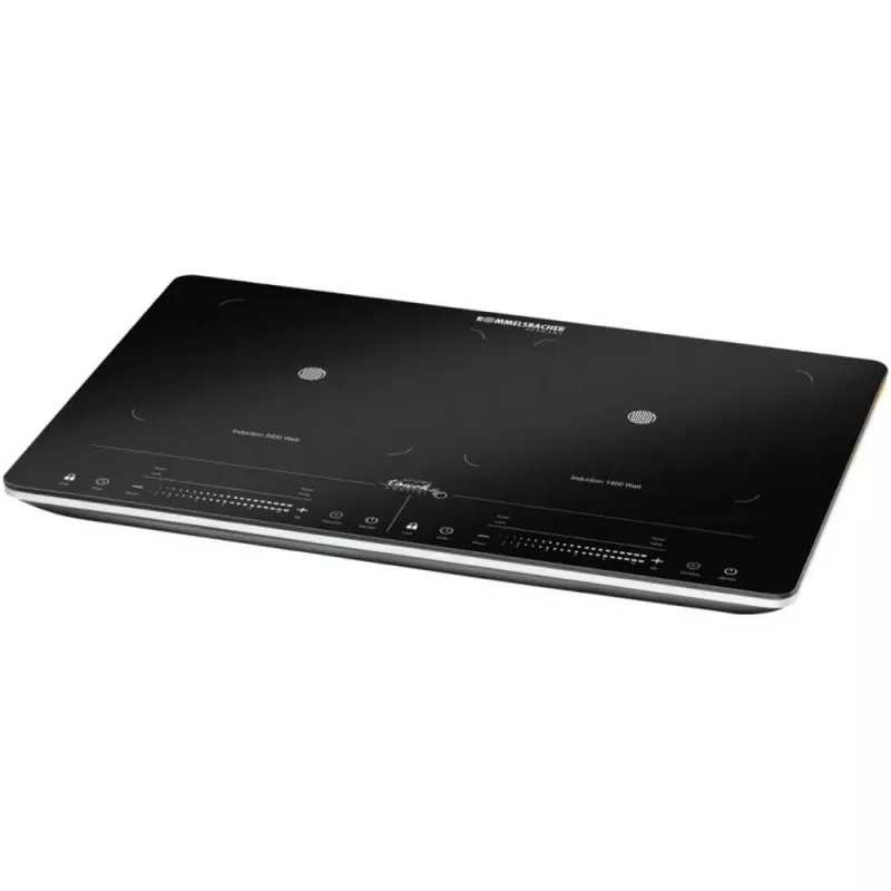 Rommelsbacher CT 3420/IN Induktions-Doppelkochplatte 3400 W, 2 Kochzonen, 56 cm, Schwarz