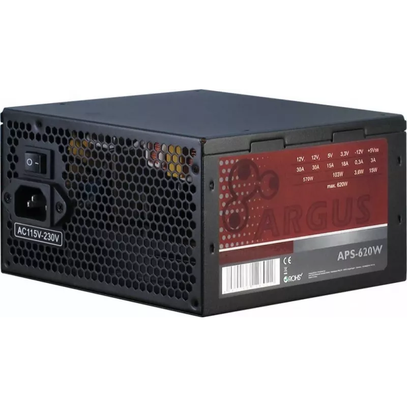 Inter-Tech Argus APS Netzteil 620 W 20+4 Pin ATX ATX Schwarz