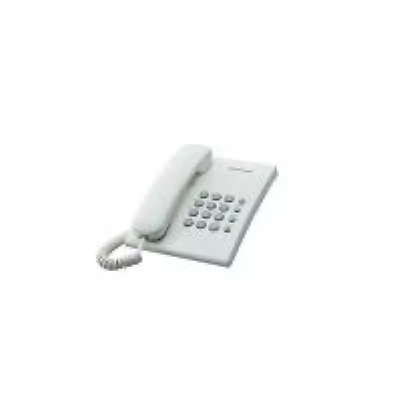 Analogtelefon Panasonic KX-TS500PDW — 16 Tasten, weiß, Tisch-/Wandmontage, 100 Einträge Telefonbuch