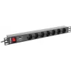 Lanberg | Stromverteilungseinheit (PDU) 19 Zoll 1U 10A 2M 7x Schuko-Steckdosen | PDU-07F-0200-IEC-BK