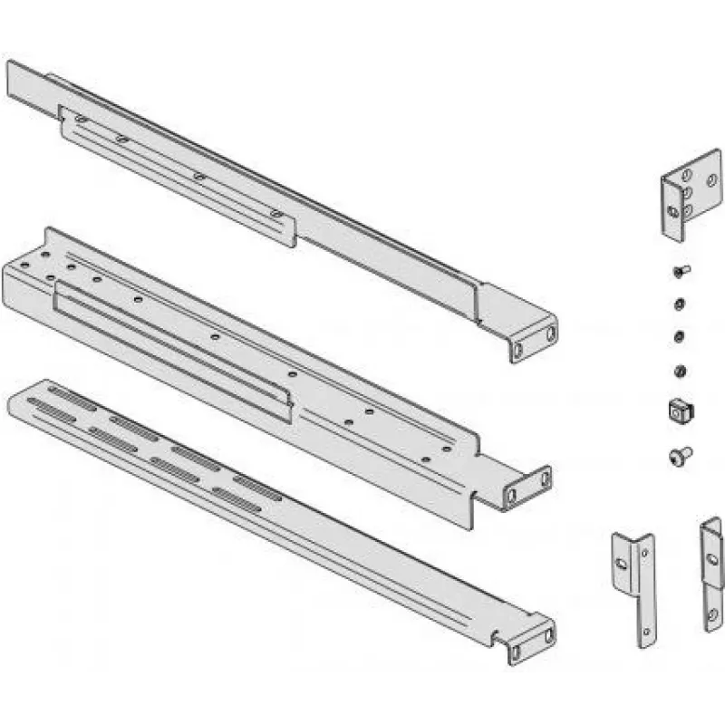 Rack-Einbauschienen-Kit EVER W/OP-ZA00-0001/00 Montagekit, silberne/schwarze Schiene, für Schrankinstallation