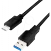 Logilink - USB-Kabel - USB Typ A (W) zu USB-C (M) - USB 3.2 Gen 1 - 3 A - 1 m - Schwarz (CU0168)