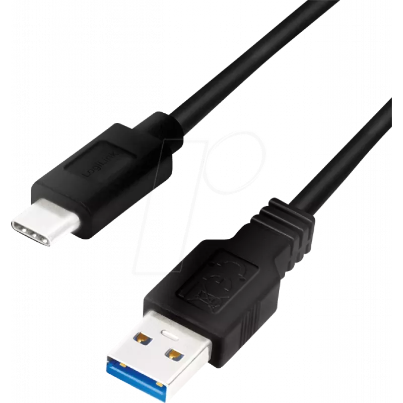 Logilink - USB-Kabel - USB Typ A (W) zu USB-C (M) - USB 3.2 Gen 1 - 3 A - 1 m - Schwarz (CU0168)