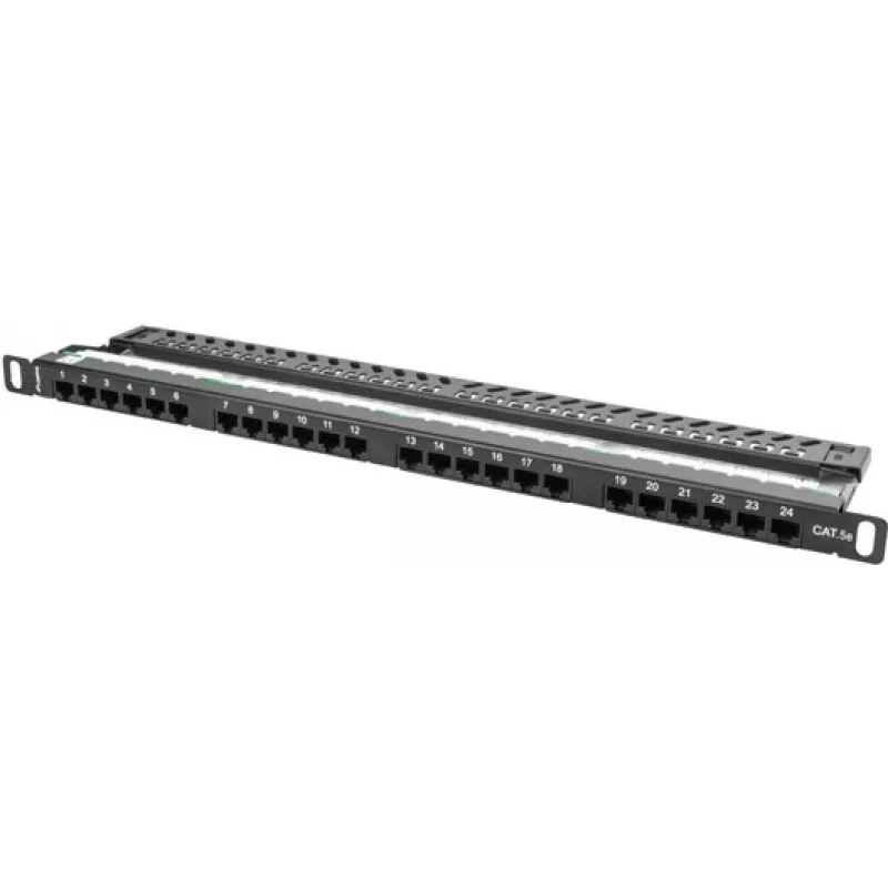 Lanberg PPU5-0024-B - RJ-45 - Cat5, Cat5e - Schwarz - Metall - Rackeinbau - 0,5HE (PPU5-0024-B)