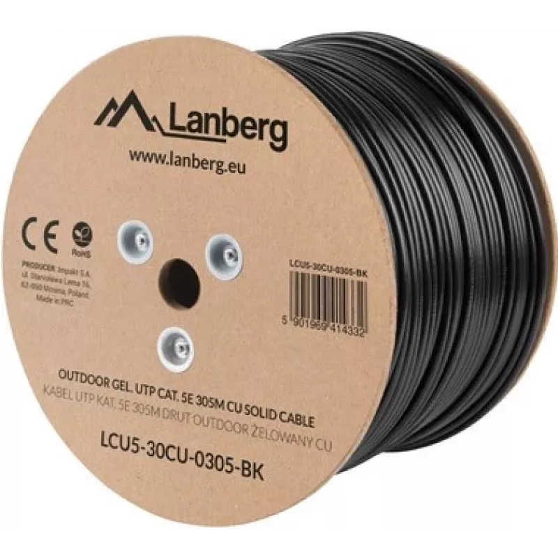 Lanberg LCU5-30CU-0305-BK Netzwerkkabel 305 m Cat5e U/UTP (UTP) Schwarz (LCU5-30CU-0305-BK)