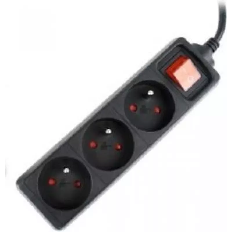 Gembird EG-PSU3F-01 Überspannungsschutz Schwarz 3 AC-Steckdosen 230 V 0,6 m