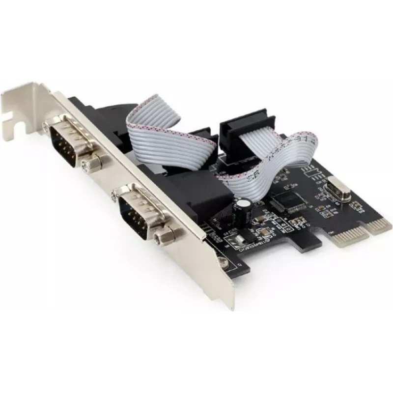 Interne serielle Karte GEMBIRD SPC-22 PCIe RS-232 Low-Profile, WCH382, 16000 Kbit/s, 67×120×20 mm, schwarz