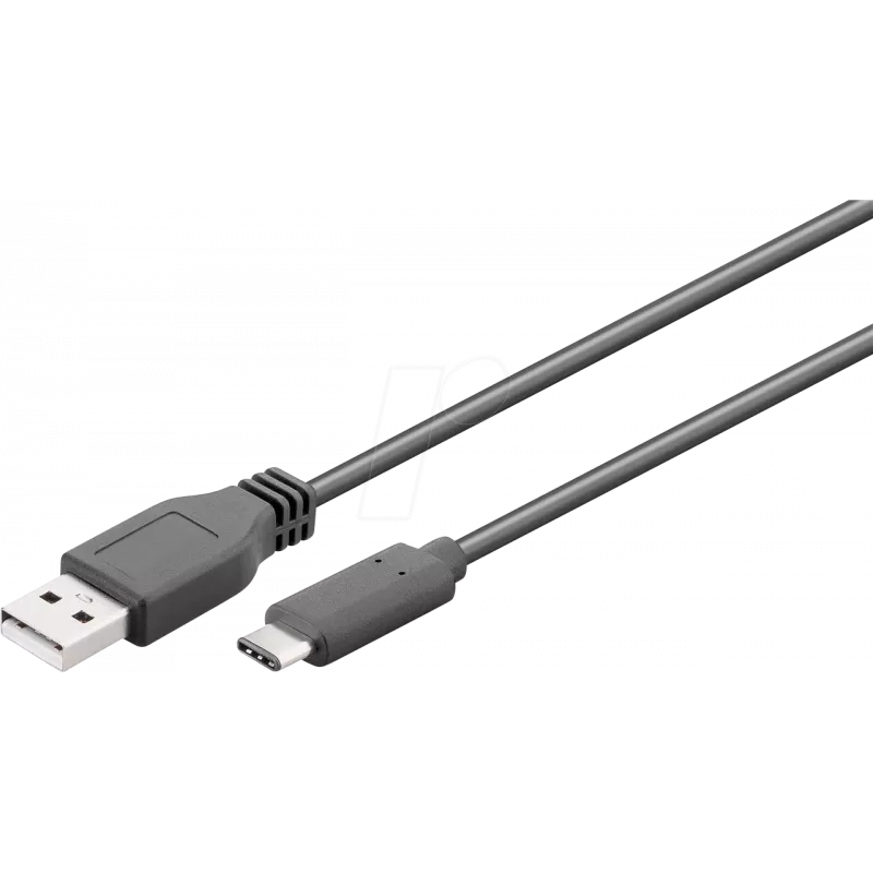 Wentronic goobay - USB Kabel - USB-C (M) to USB Type A (M) - USB 3,1 Gen 2 3 A - 50cm - Round - Schwarz (41073)