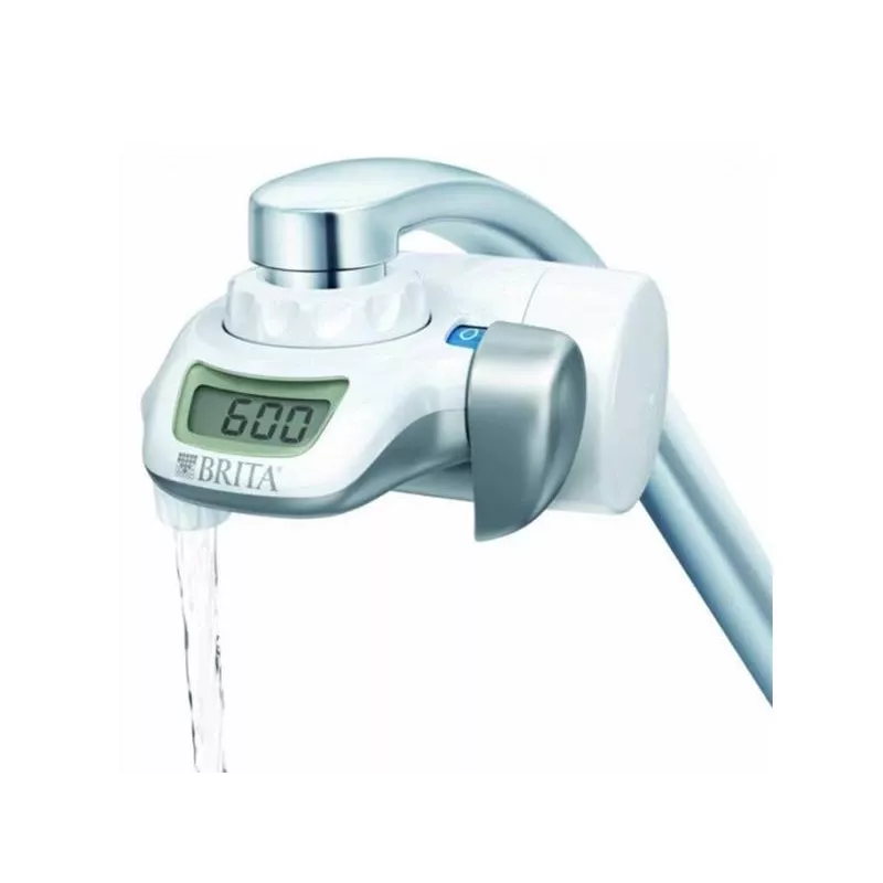 Wasserhahn-Wasserfilter BRITA Modell 1.2023.0413, 3 Modi, 5-stufige Kartusche, 600 L Kapazität, weiß, 5 Hahnadapter