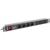 Stromverteilereinheit LANBERG PDU-04E04I-0200-IEC-BK — 1U, 4 Typ-E-Steckdosen, 2 m Kabel, 10 A, 220–250 V