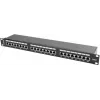 Patchpanel 1U LANBERG PPS6-1024-B, 24-Port Cat6, Metall, schwarz, 442×114,5×44,5 mm