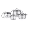 Kochtopfset LAMART LTSSSET8 – Edelstahl-Kochset, 4-teilig, Kochtöpfe 1,5 L / 2,1 L / 2,9 L, Glasdeckel