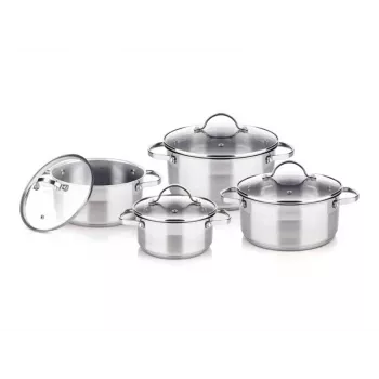 Lamart LTSSSET8 Kochgeschirr-Set, 8-tlg., Edelstahl