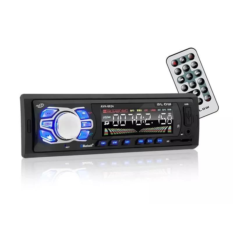 Autoradio BLOW AVH-8624 — FM RDS, 45W RMS, Bluetooth, USB, MicroSD, AUX, LCD-Anzeige, Fernbedienung, schwarz