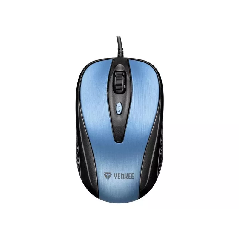 USB-Kabelmaus, 4 Tasten, optisch, symmetrisch, Blau