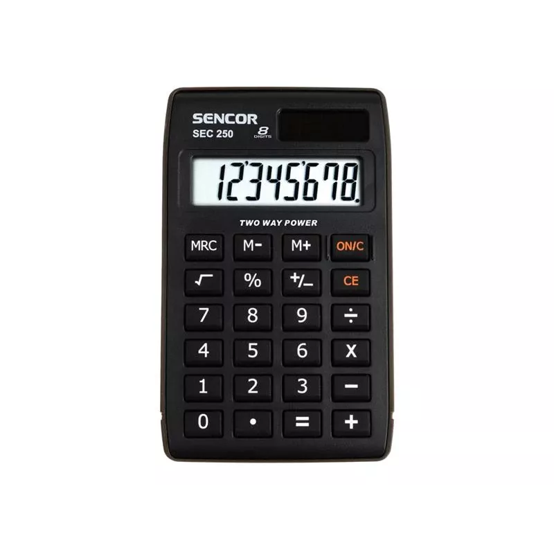 SENCOR SEC 250 Taschenrechner, 8-stelliges LCD, Dual-Power