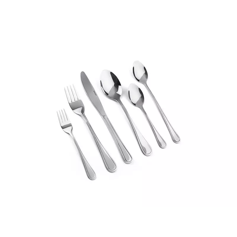Besteckset LAMART LT5006 – 48-teiliges Edelstahl-Besteckset, enthält Esslöffel, Messer, Gabeln, Teelöffel, Dessertgabeln, Langlöffel
