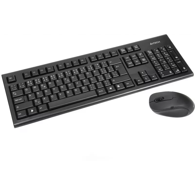 A4Tech 7100N Desktop-Tastatur Maus inklusive RF Wireless QWERTY Englisch Schwarz