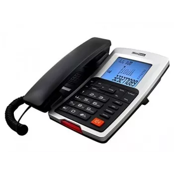 Maxcom Schnurtelefon für den Schreibtisch, Schwarz