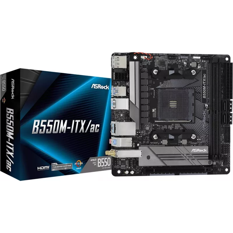 Motherboard ASRock B550M-ITX/ac AMD B550 Sockel AM4 Mini ITX