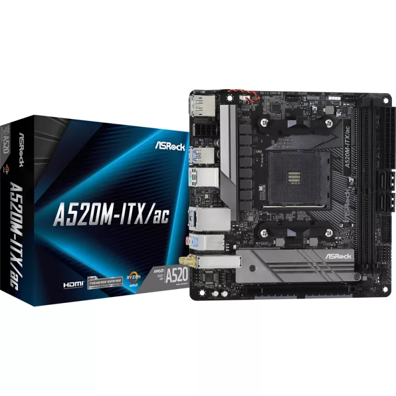 Motherboard ASRock A520M-ITX/ac Sockel AM4 Mini-ITX
