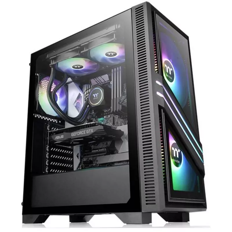 PC-Gehäuse Thermaltake Versa T35 TG RGB Midi Tower Schwarz