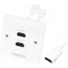 HDMI-Kabel LogiLink AH0015, Typ A, Buchse auf Buchse, Weiß