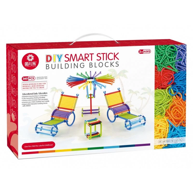 Baukastenset Ascato Blocks Sticks 360 Elemente in Box