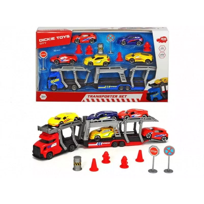 Mechanisches Spielzeugset Dickie City Set 203745012 mit Fahrzeugen und Zubehör