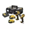 Akkubetriebenes Kombi-Set DeWalt DCK2062M2T — 18 V, Bohrschrauber DCD709 + 1/4-Zoll-Schlagschrauber DCF809, 2 × 4,0-Ah-Akkus, TSTAK-II-Koffer