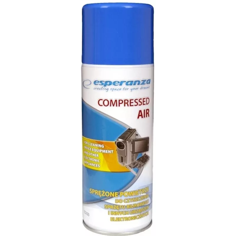 Druckluftspray ESPERANZA ES103 400 ml, blau/weiß, hinterlässt keine Kratzer
