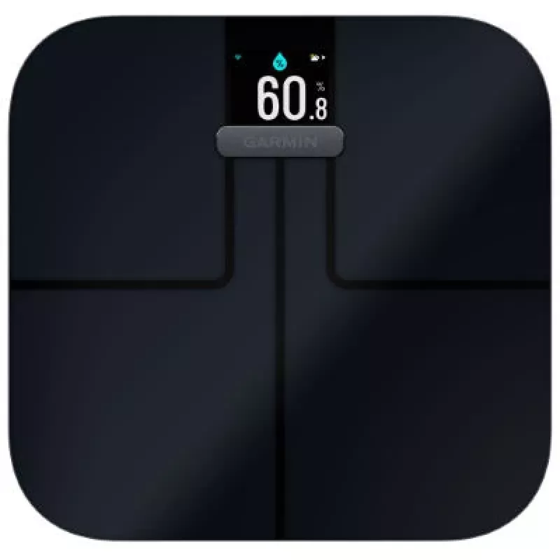 Elektronische Personenwaage GARMIN Index S2 — schwarz, max. 181,4 kg, Wi‑Fi/Bluetooth, Körperzusammensetzung