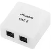 LANBERG Aufputzdose RJ-45 Cat6 OU6-0002-W weiß, 2 Buchsen, 30×54×57 mm