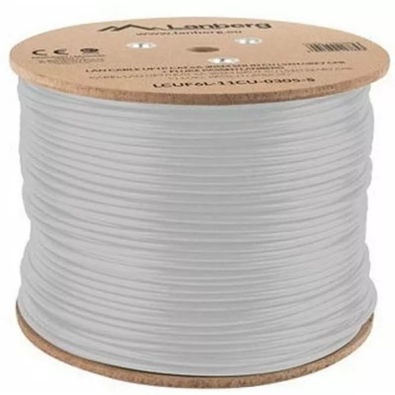 Netzwerkkabel LANBERG LCUF6L-11CU-0305-S U/FTP Cat6a auf Trommel, 305 m, 23 AWG, 500 MHz, grau