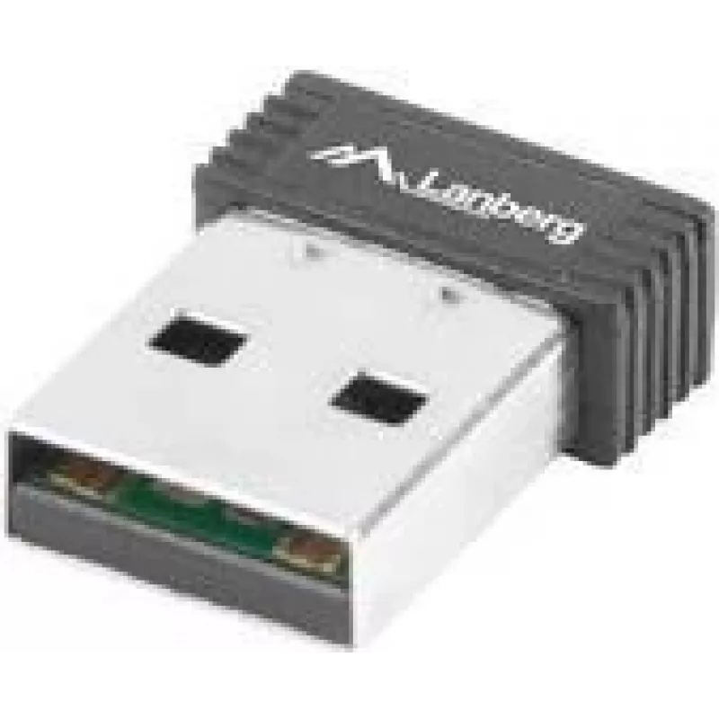 Kabelloser USB-WLAN-Adapter LANBERG NC-0150-WI — 150 Mbit/s, externe 2-dBi-Antenne, schwarz